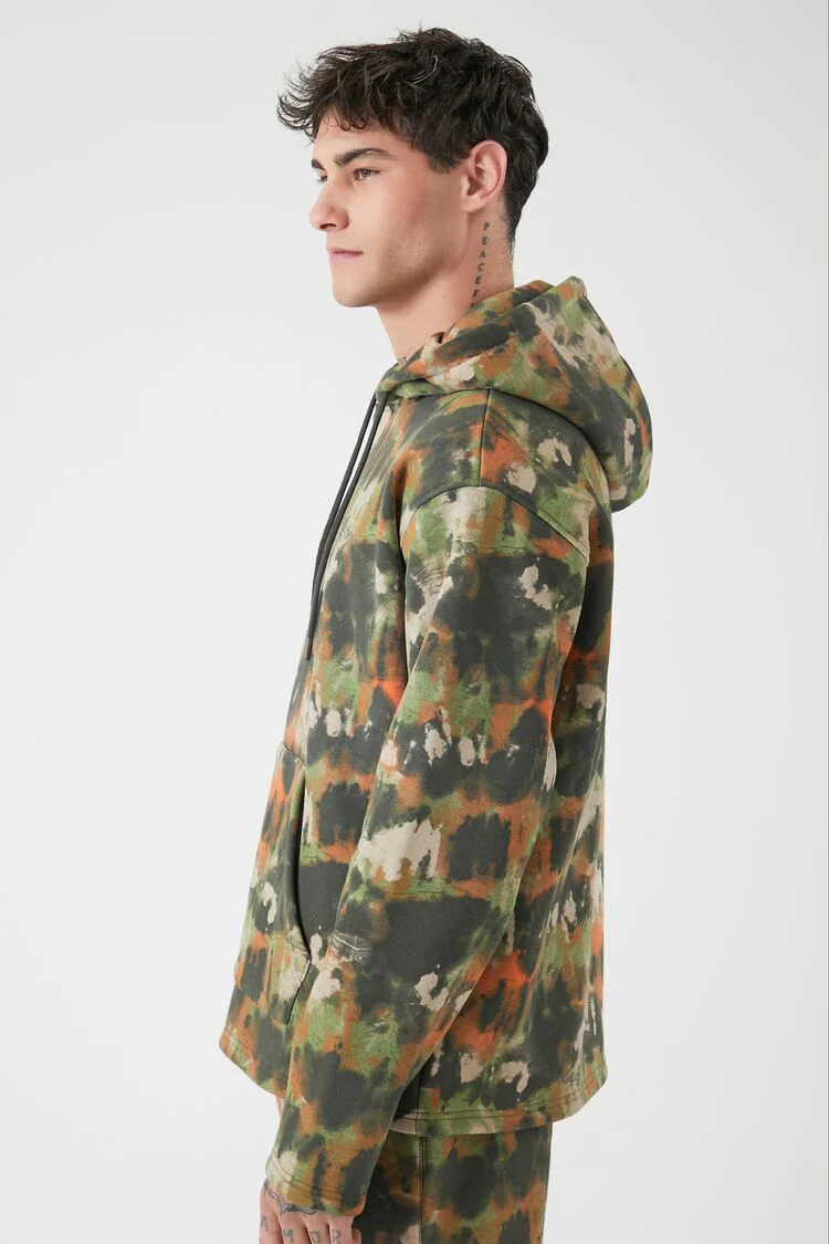 Abstract Print Drawstring Hoodie - Image 2