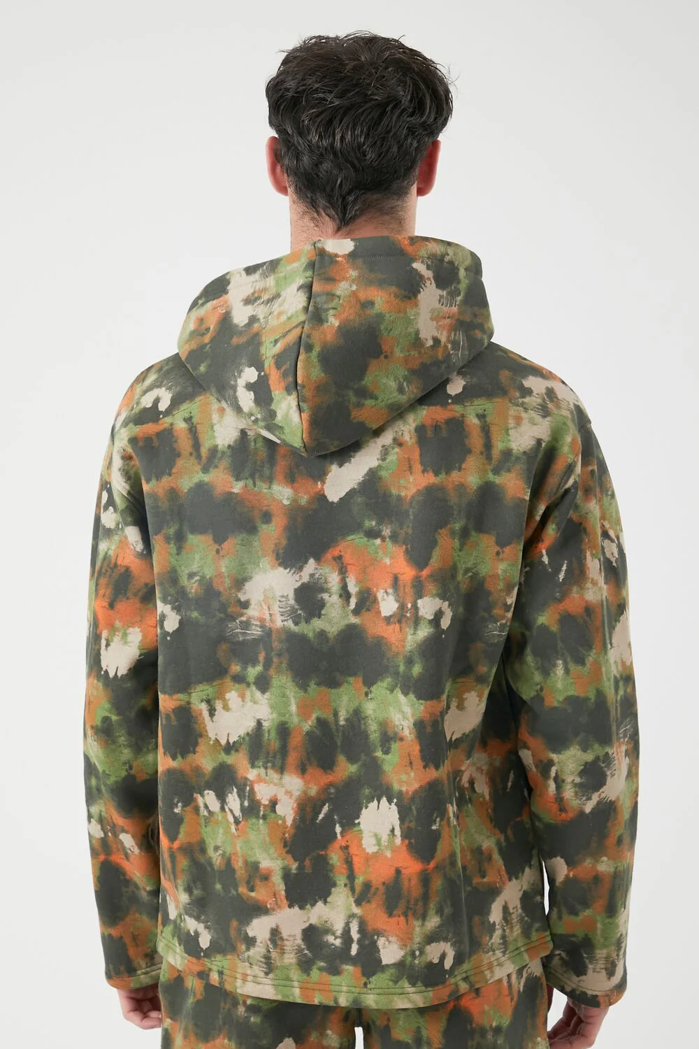 Abstract Print Drawstring Hoodie - Image 3