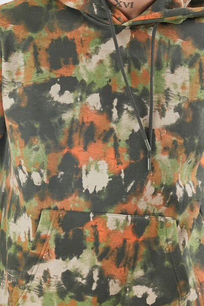 Abstract Print Drawstring Hoodie - Image 5
