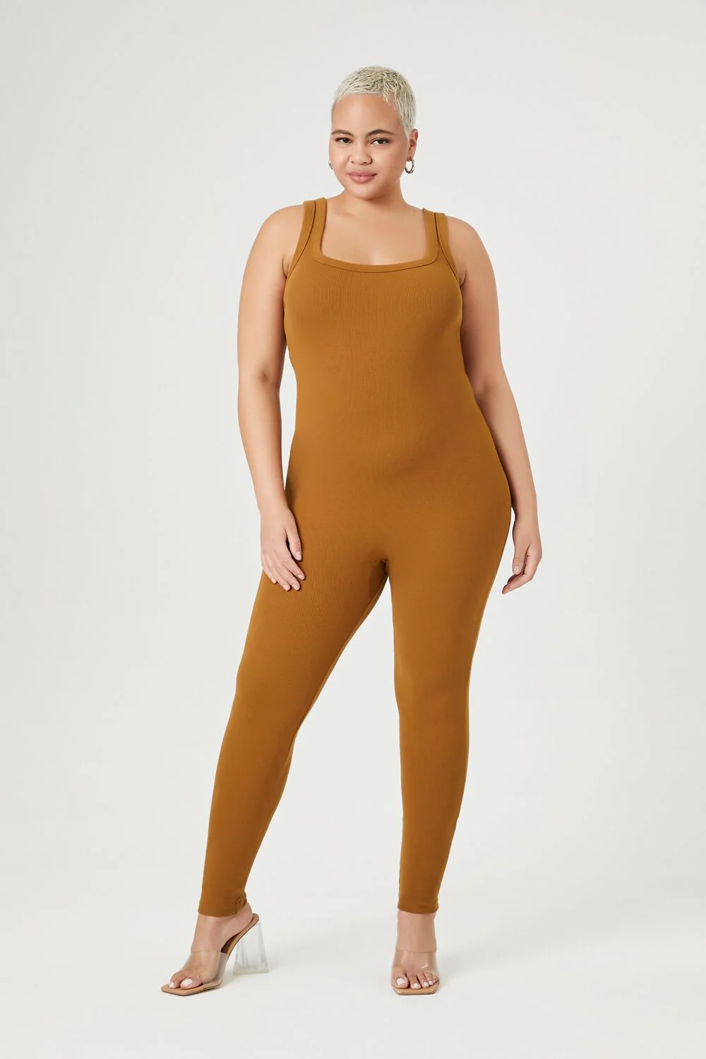 Plus Size Ribbed Knit Tank Jumpsuit - Image 10