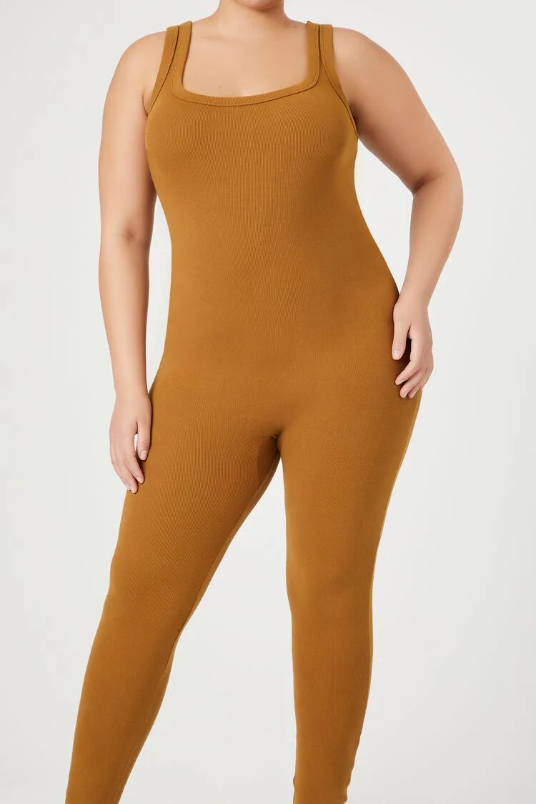 Plus Size Ribbed Knit Tank Jumpsuit - Image 11
