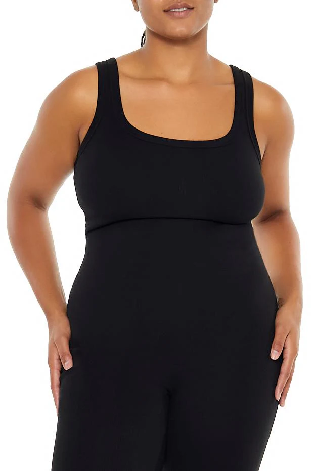 Plus Size Ribbed Knit Tank Jumpsuit - Image 2