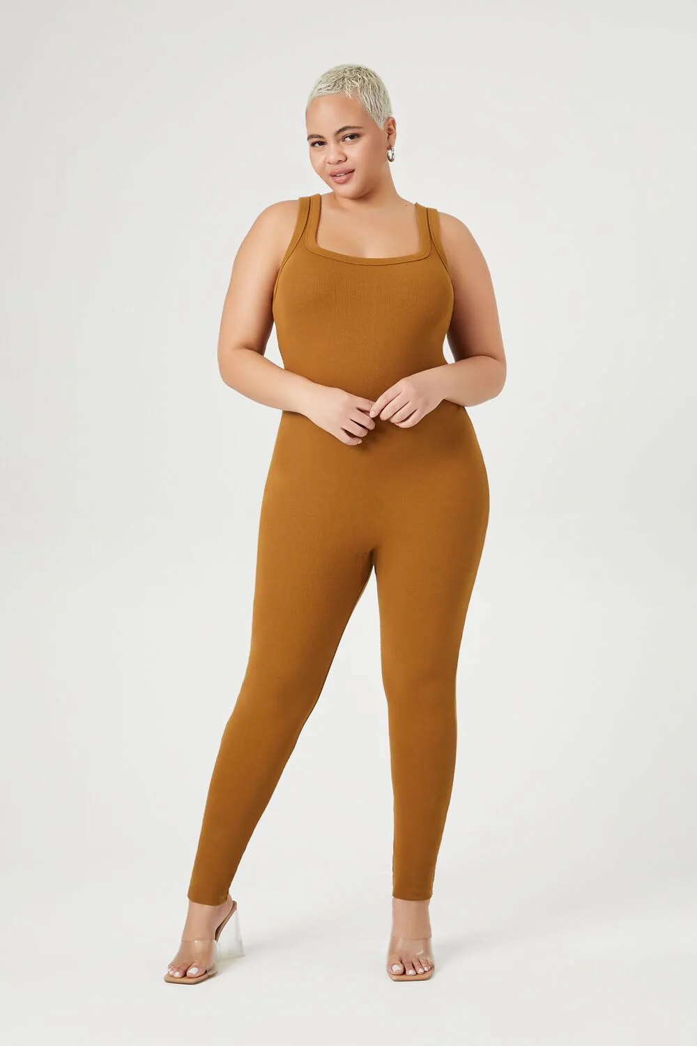 Plus Size Ribbed Knit Tank Jumpsuit - Image 7