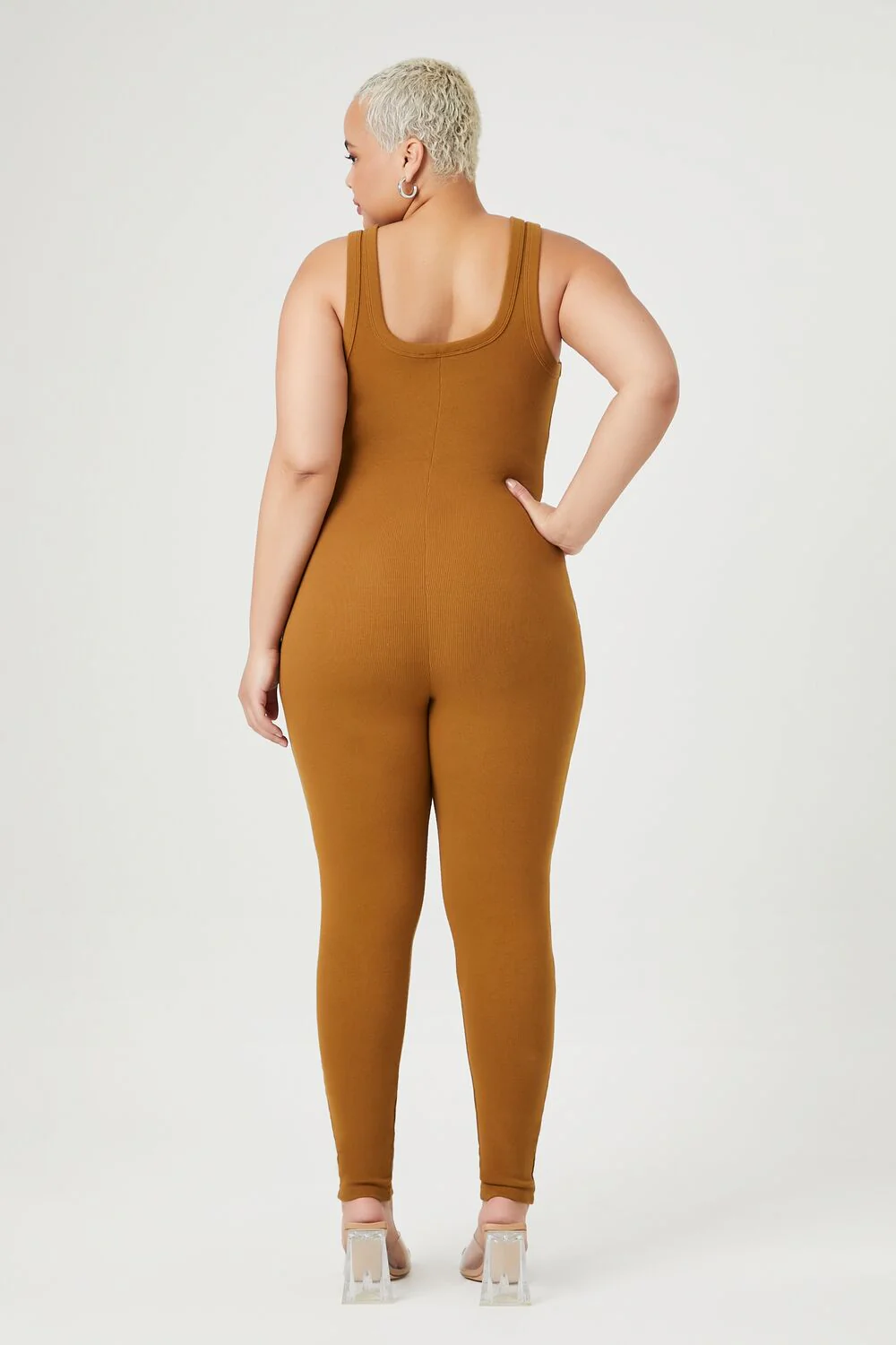Plus Size Ribbed Knit Tank Jumpsuit - Image 9