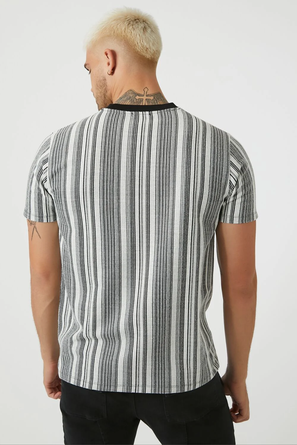 Striped Contrast Crew Tee - Image 3