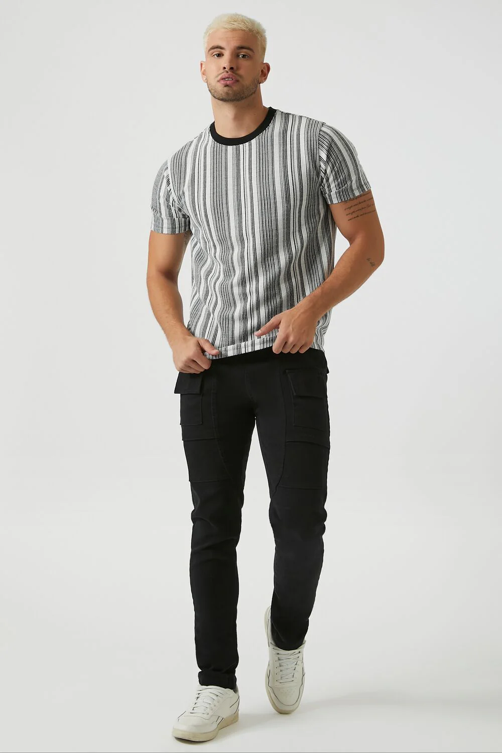 Striped Contrast Crew Tee - Image 4
