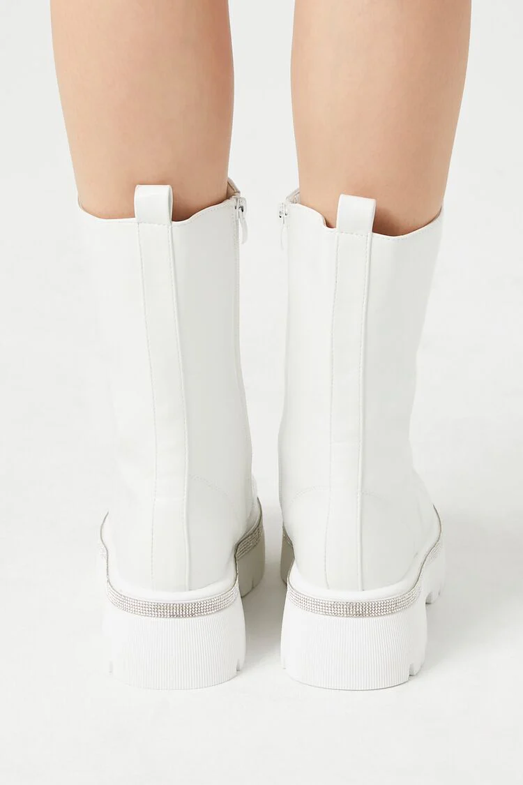 Rhinestone-Trim Combat Boots - Image 3