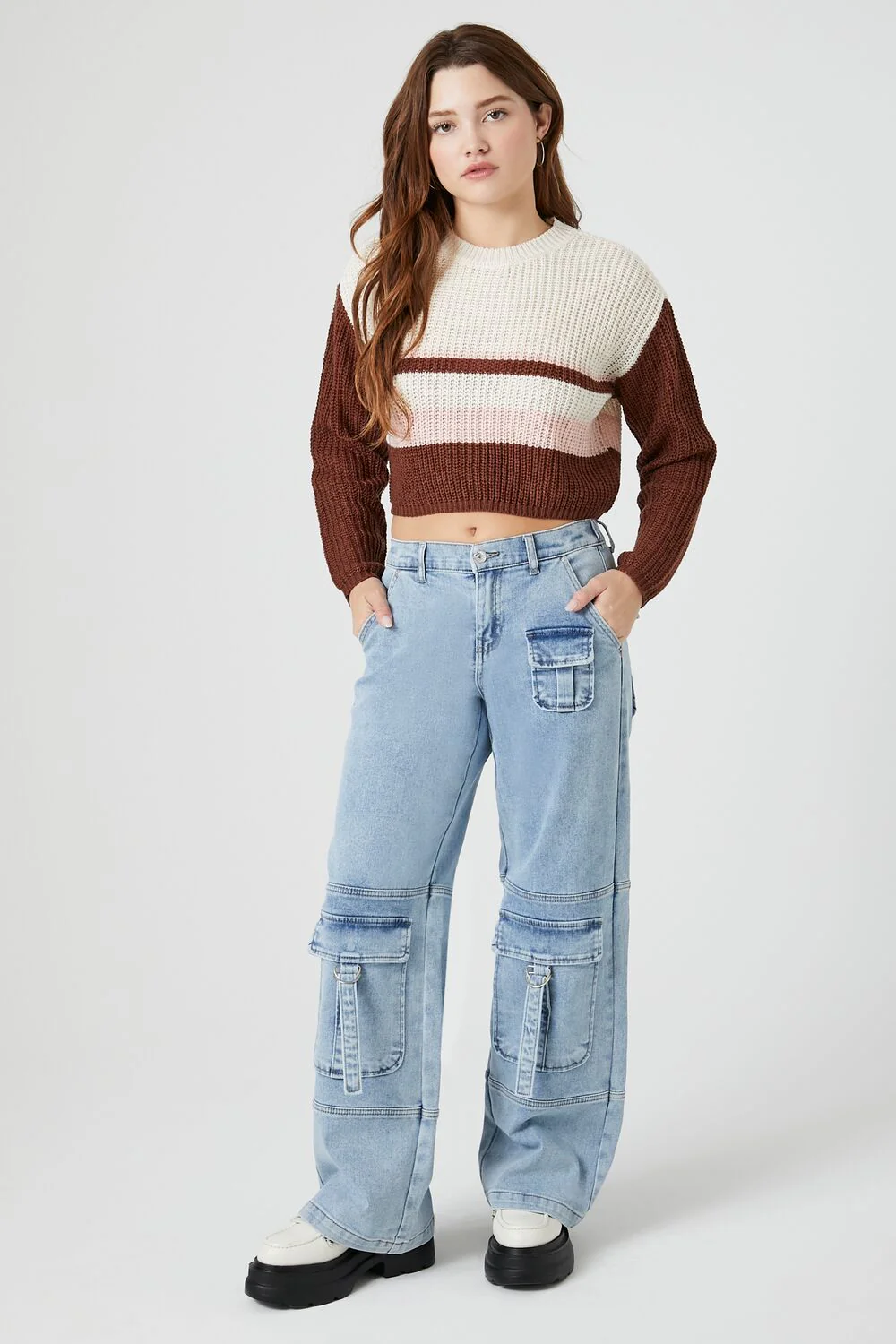 Cropped Stripe Sweater - Image 4