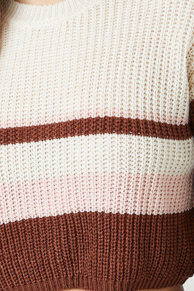 Cropped Stripe Sweater - Image 5