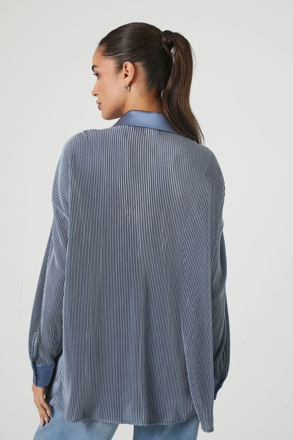 Pleated Shirt & Cropped Cami Set - Image 8