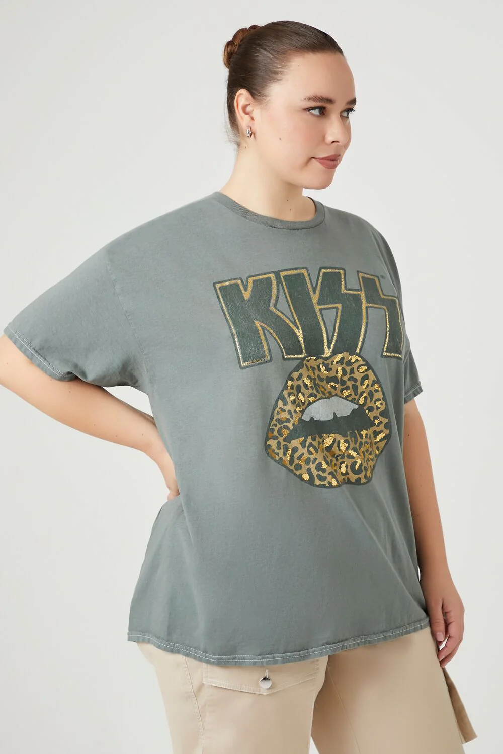 Plus Size Oversized Metallic Kiss Tee - Image 2