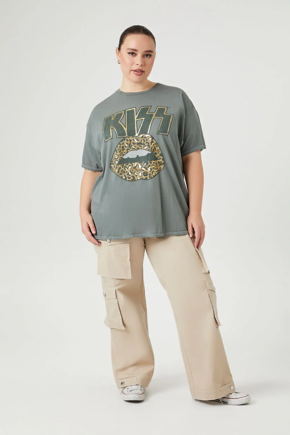 Plus Size Oversized Metallic Kiss Tee - Image 4