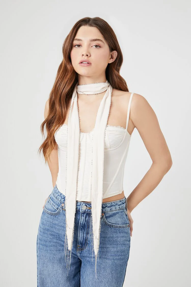 Chain-Fringe Oblong Scarf - Image 2