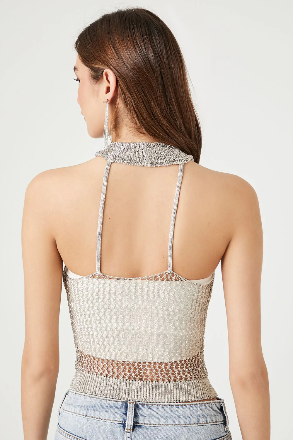 Sheer Crochet Sleeveless Top - Image 3