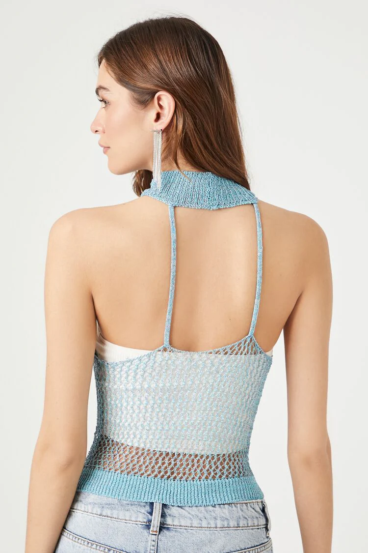 Sheer Crochet Sleeveless Top - Image 8