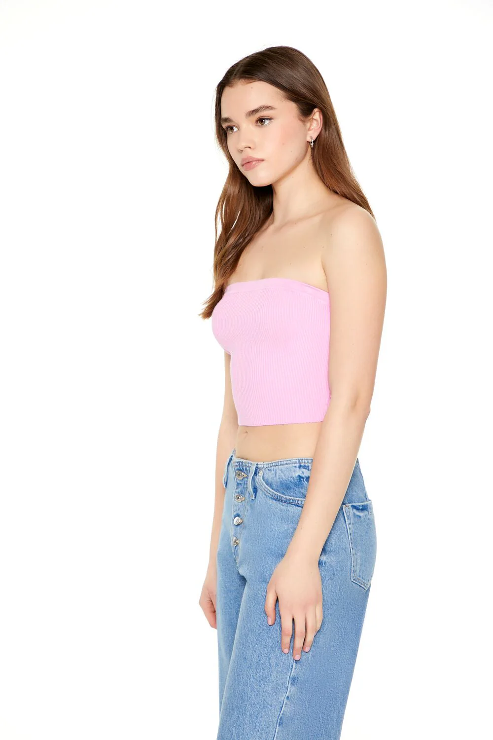 Ribbed Sweater-Knit Tube Top - Image 2