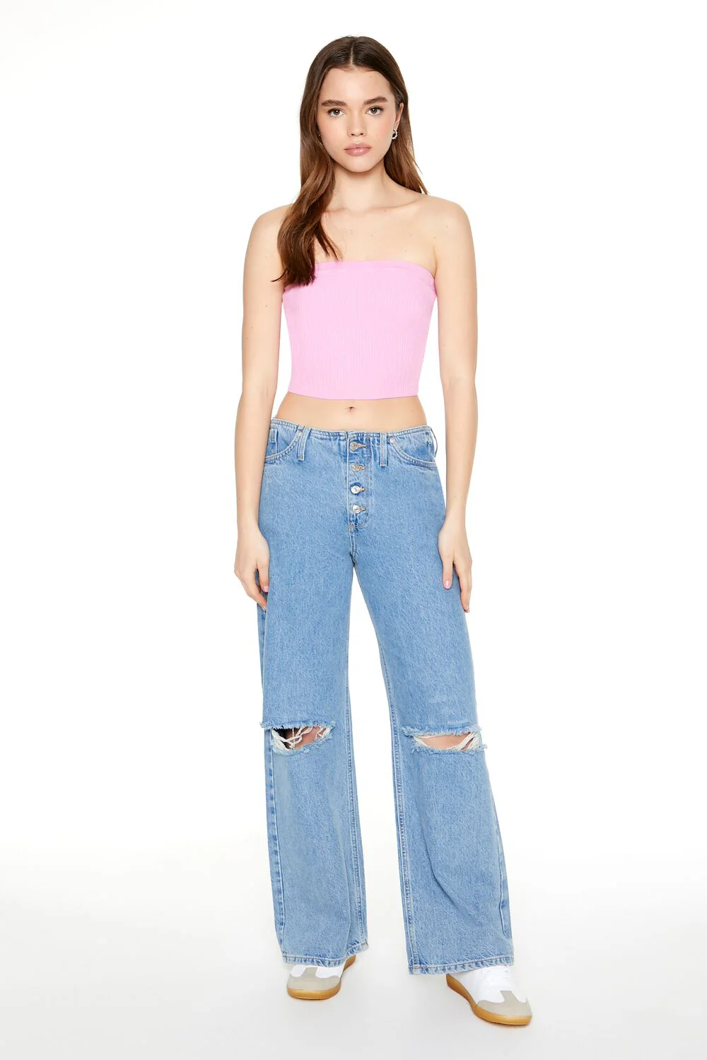 Ribbed Sweater-Knit Tube Top - Image 4