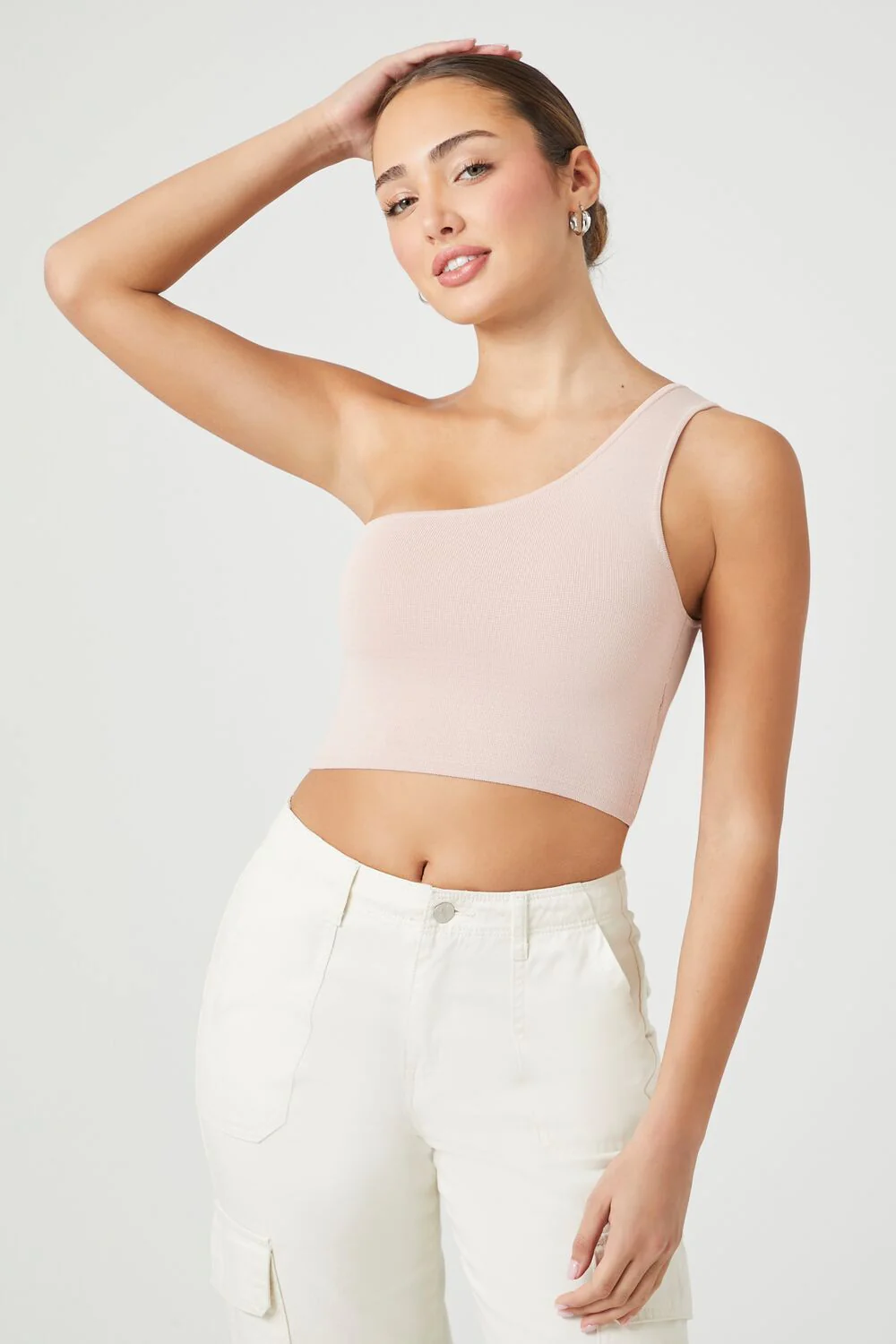Sweater-Knit One-Shoulder Crop Top - Image 11