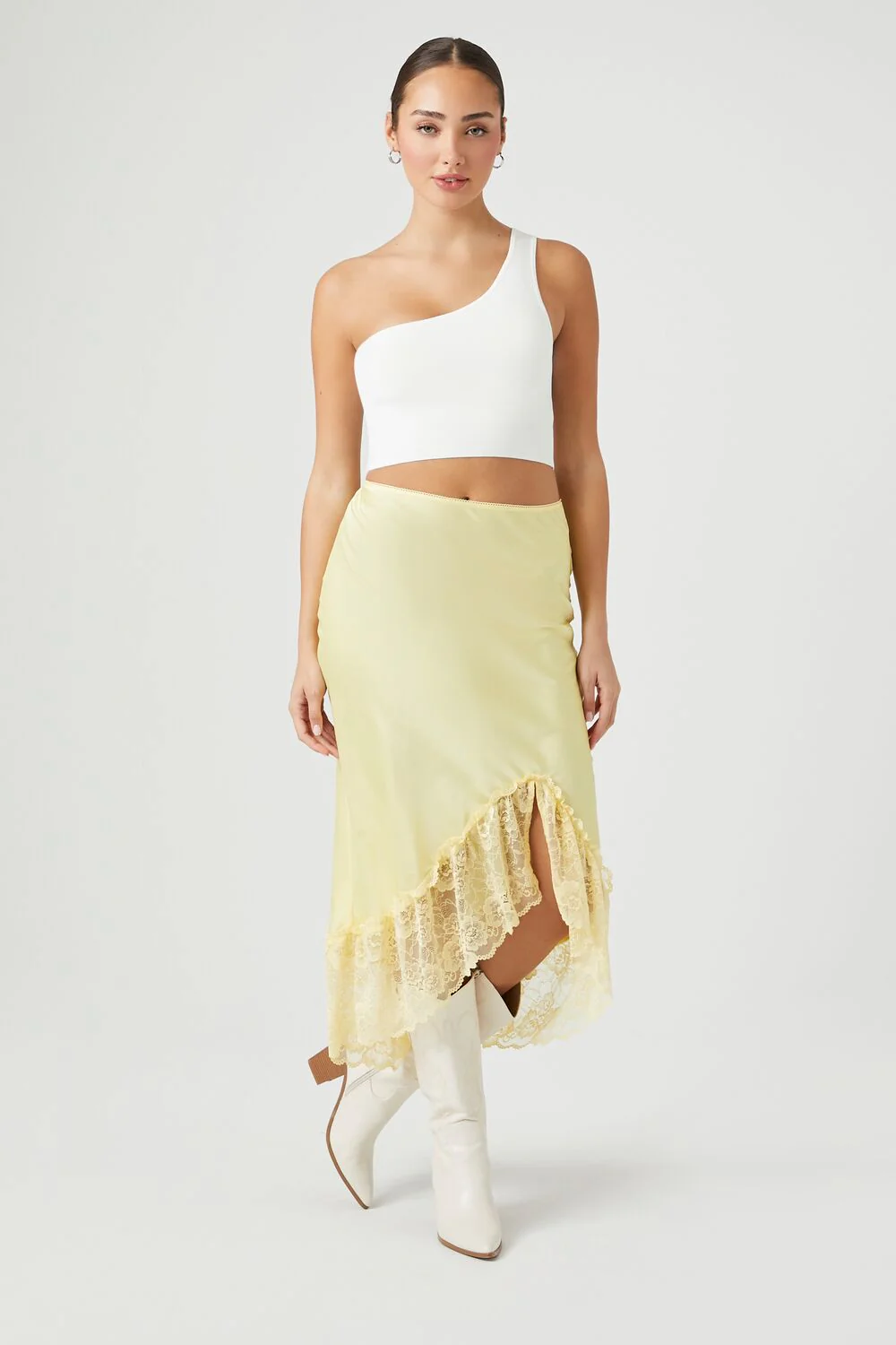 Sweater-Knit One-Shoulder Crop Top - Image 4