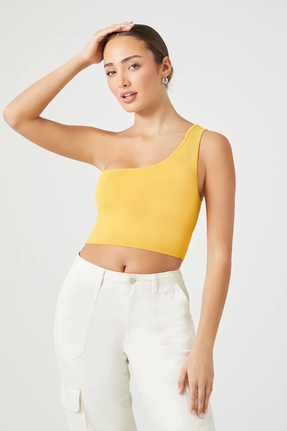 Sweater-Knit One-Shoulder Crop Top - Image 6