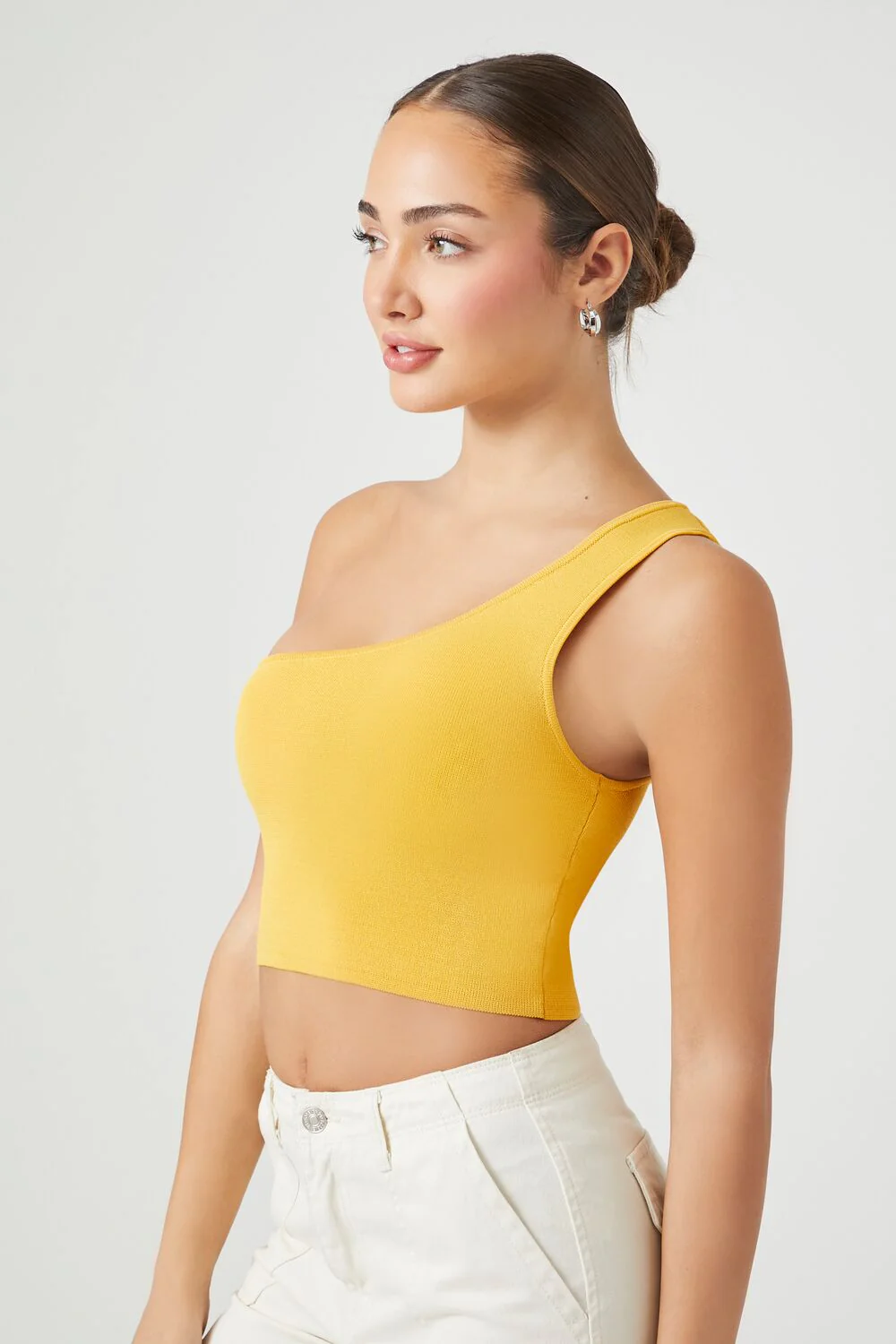 Sweater-Knit One-Shoulder Crop Top - Image 7