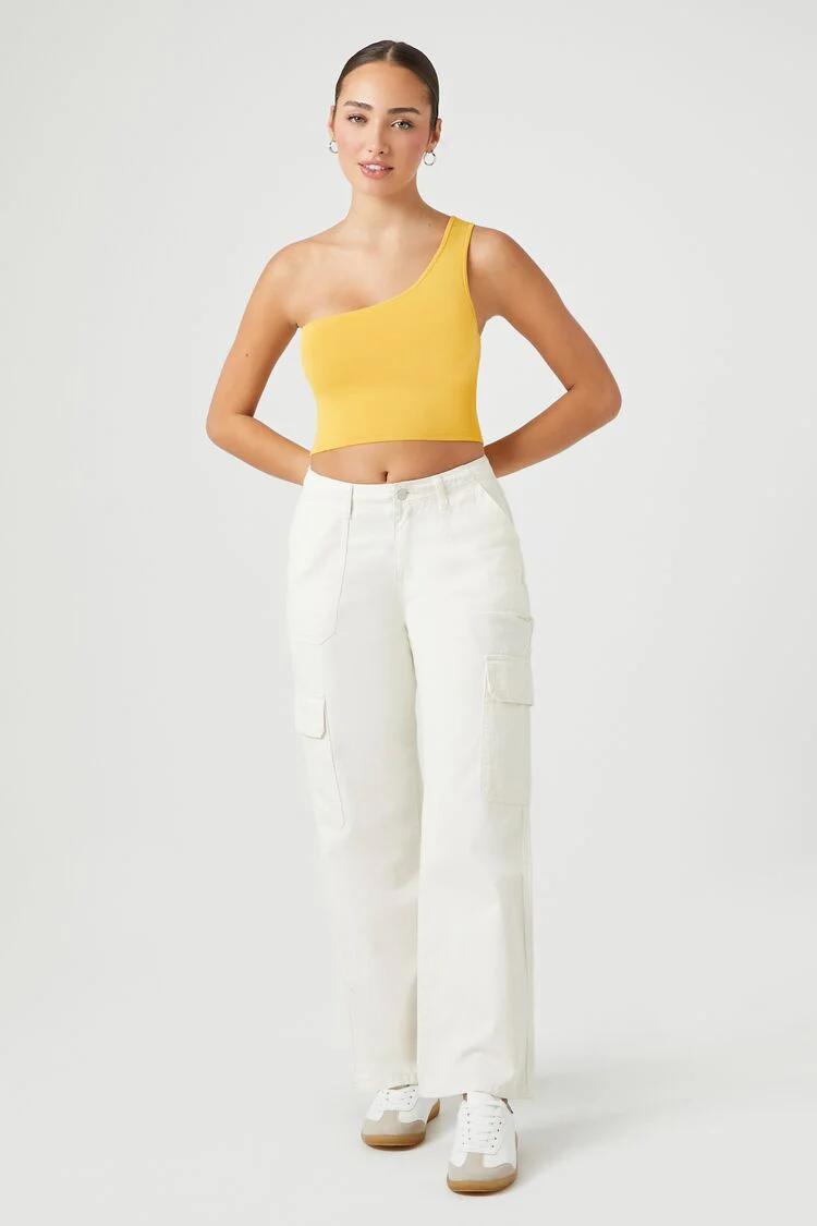 Sweater-Knit One-Shoulder Crop Top - Image 9