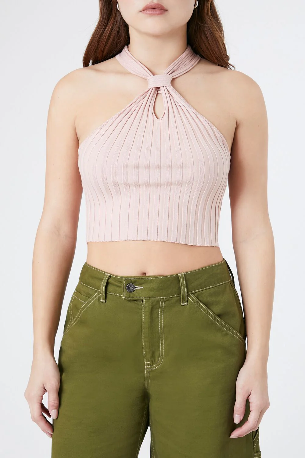 Ribbed Knit Halter Crop Top - Image 6