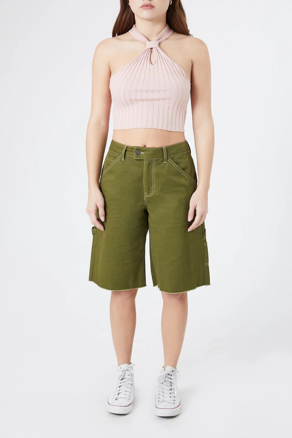 Ribbed Knit Halter Crop Top - Image 9