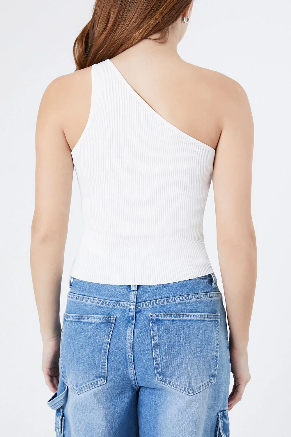 Sweater-Knit One-Shoulder Crop Top - Image 3