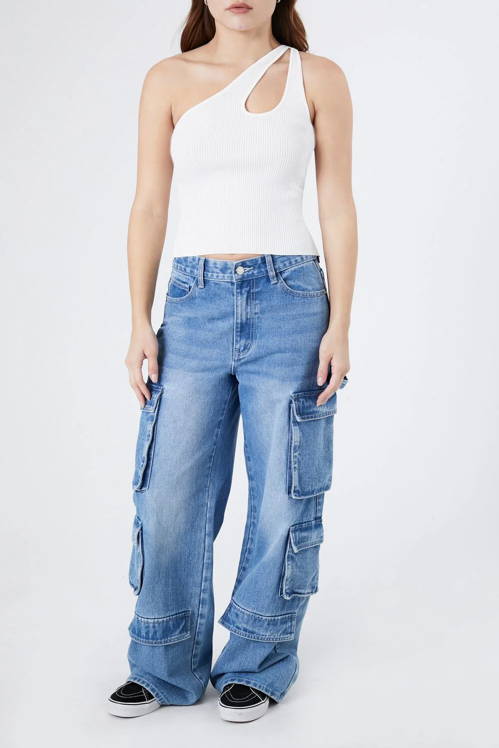 Sweater-Knit One-Shoulder Crop Top - Image 4