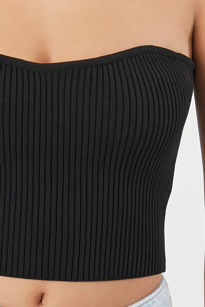Sweater-Knit Cropped Tube Top - Image 5