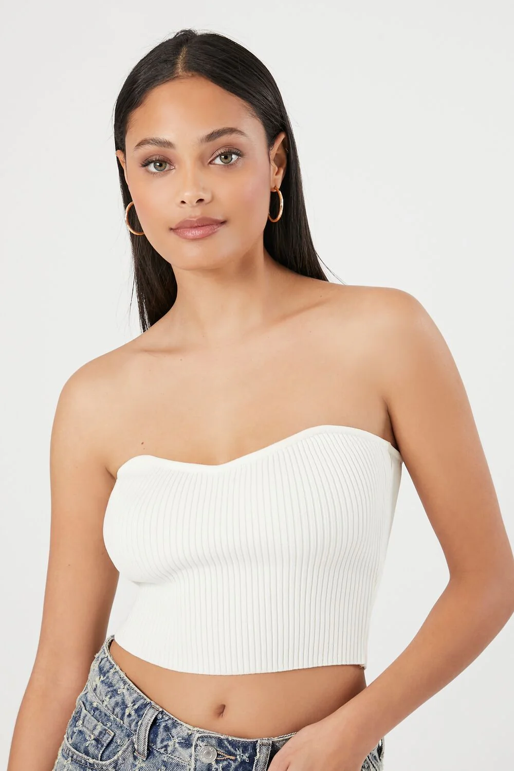 Sweater-Knit Cropped Tube Top - Image 6