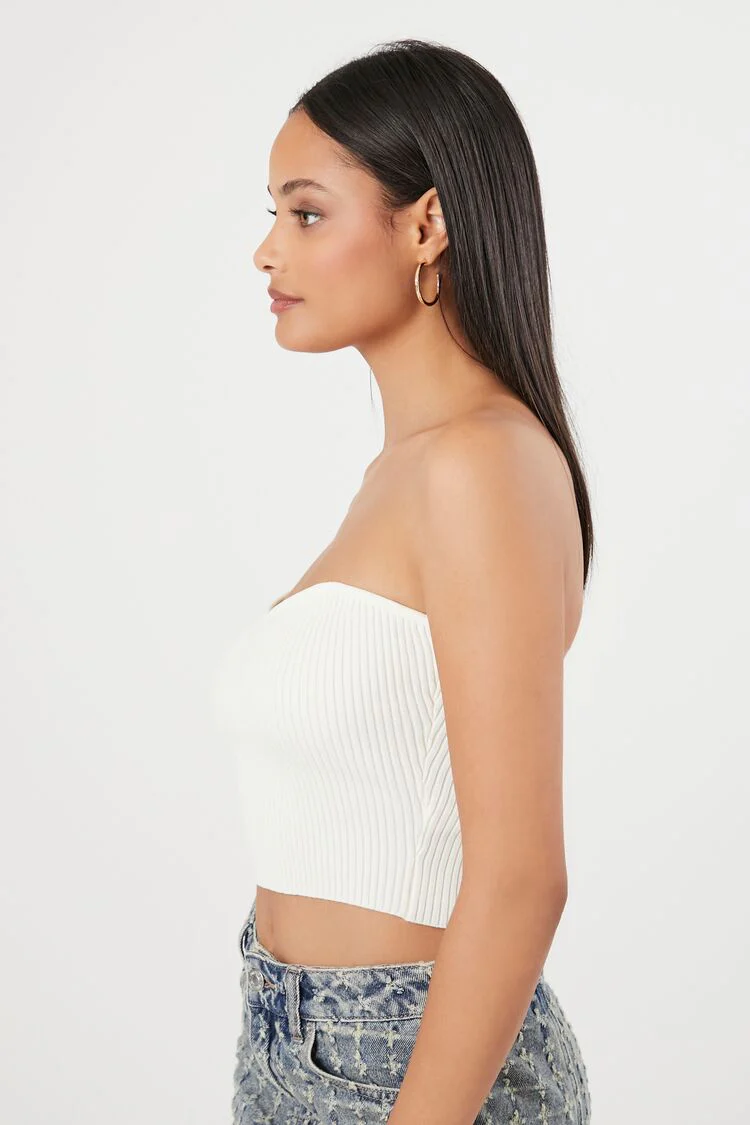 Sweater-Knit Cropped Tube Top - Image 7