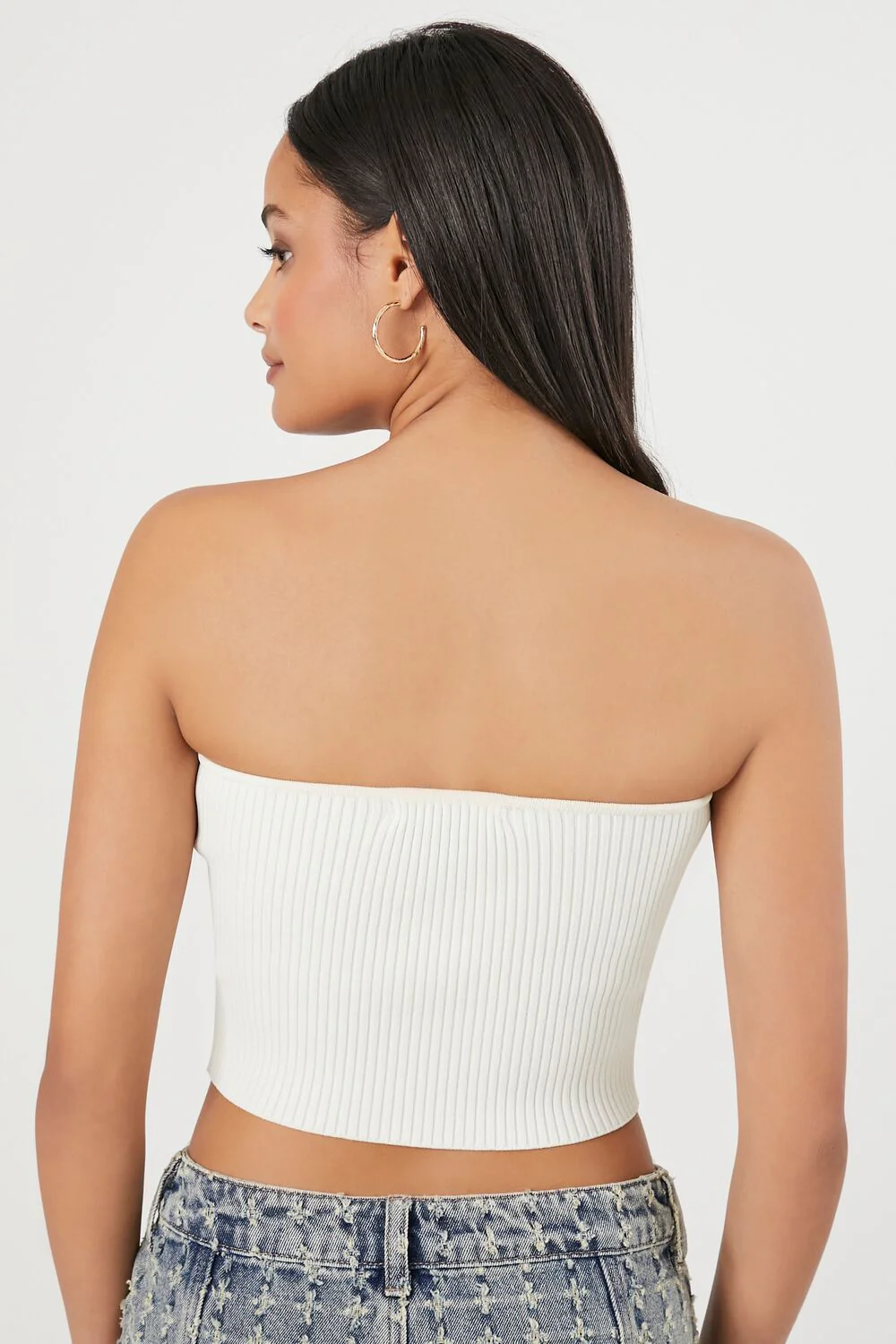 Sweater-Knit Cropped Tube Top - Image 8