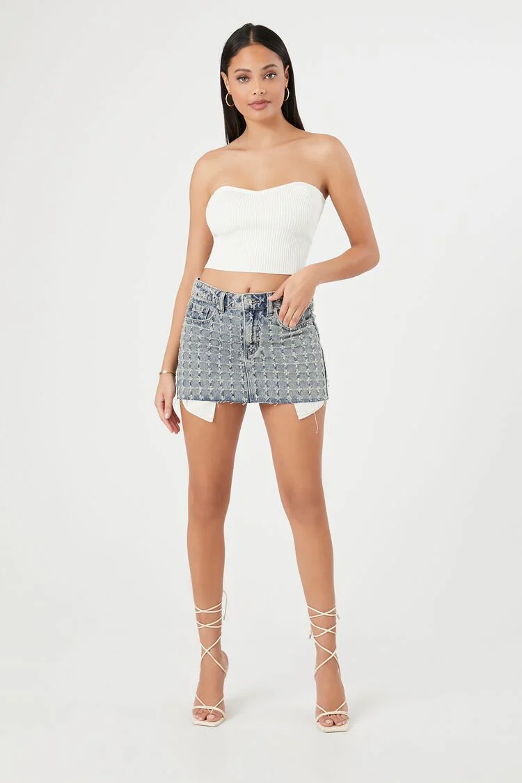 Sweater-Knit Cropped Tube Top - Image 9