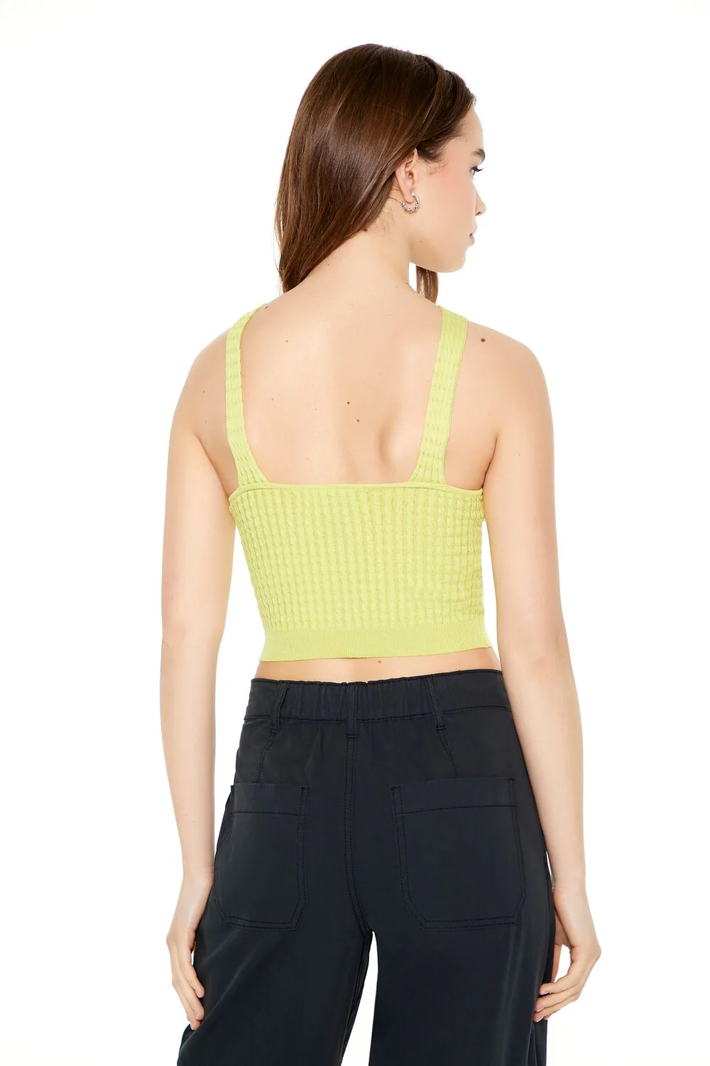 Keyhole Sweater-Knit Crop Top - Image 3