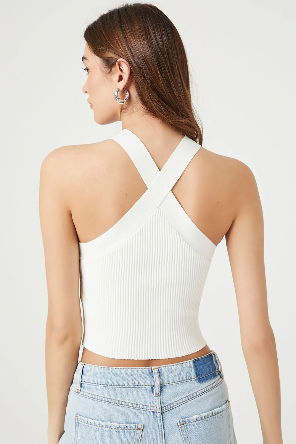 Sweater-Knit Crisscross Crop Top - Image 3