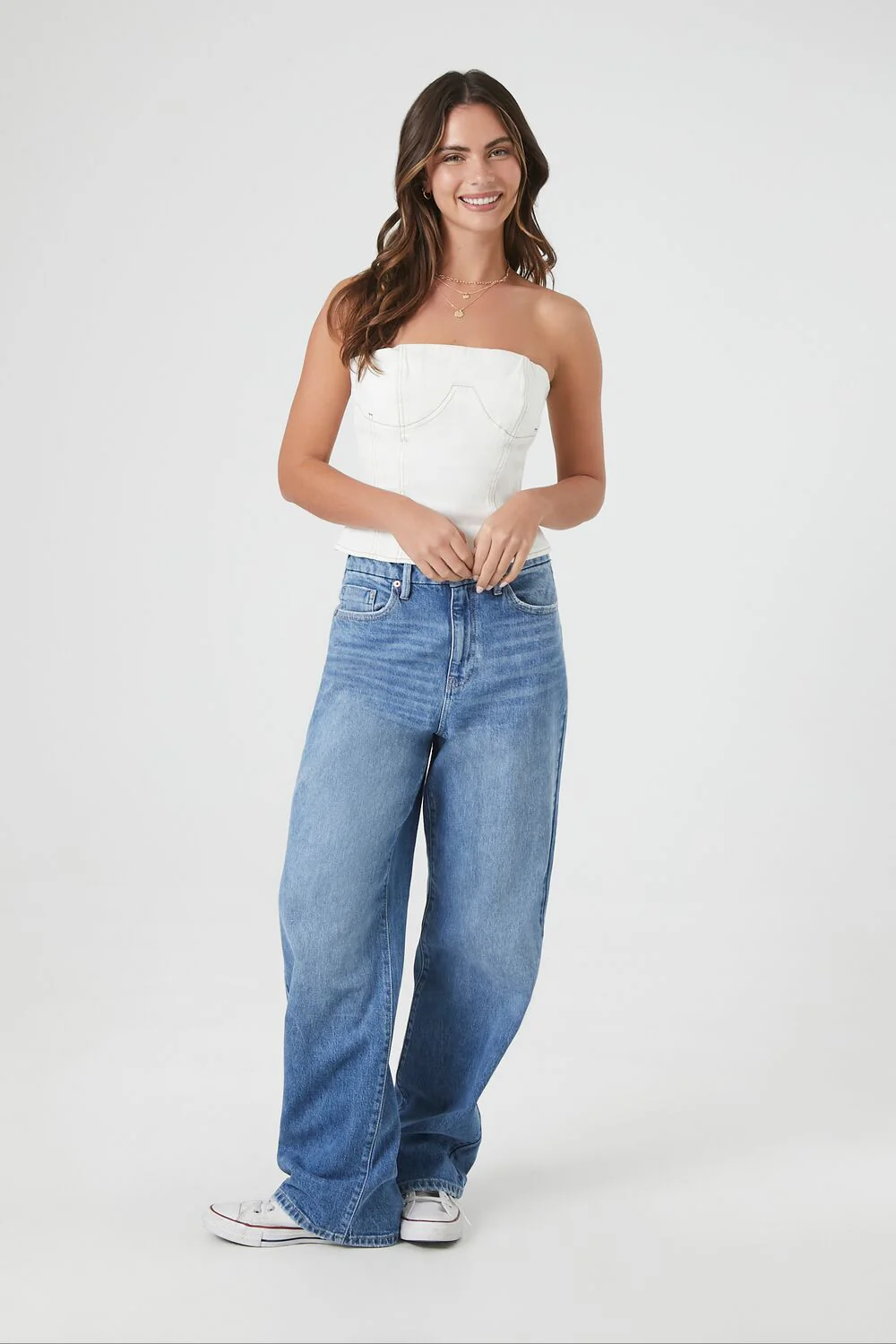 Denim Bustier Tube Top - Image 4