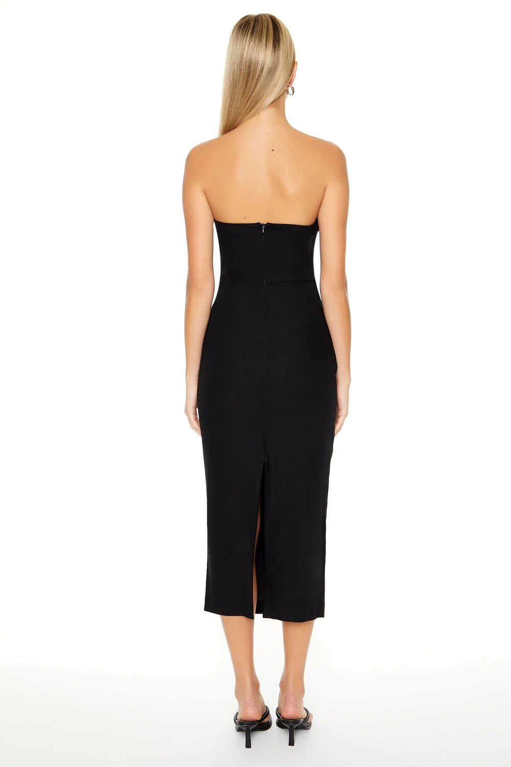 Strapless Slit Midi Dress - Image 3