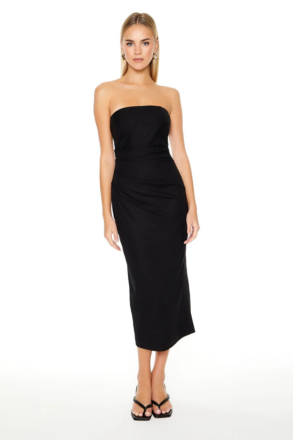 Strapless Slit Midi Dress - Image 4