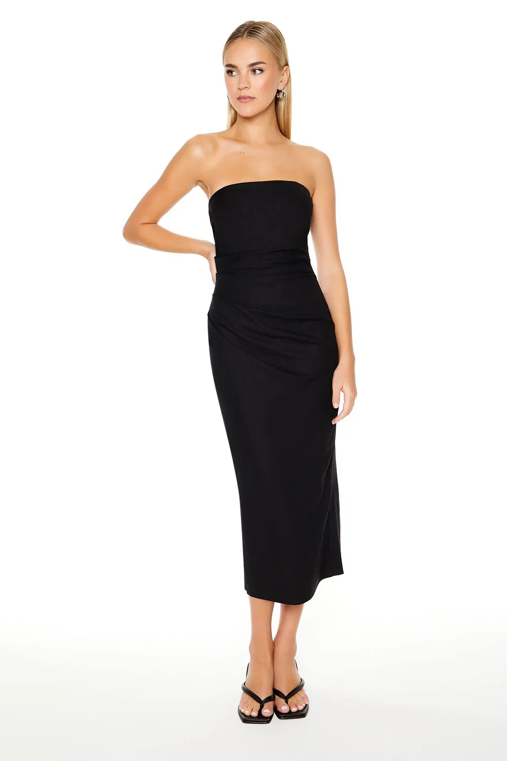 Strapless Slit Midi Dress - Image 6