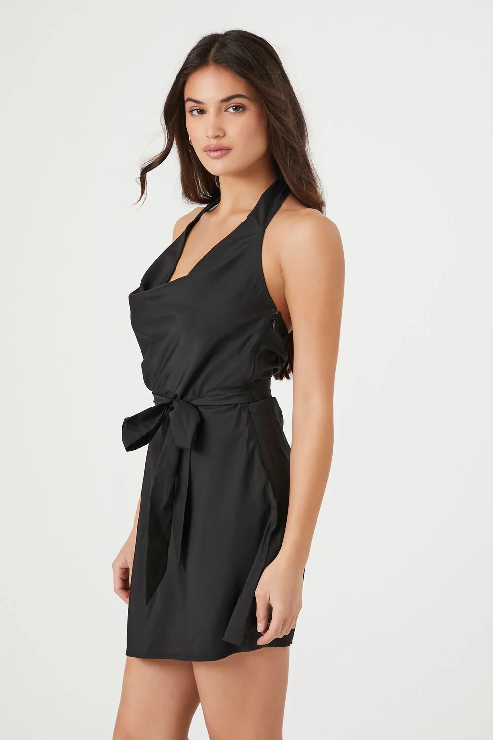 Tie-Waist Halter Mini Dress - Image 2