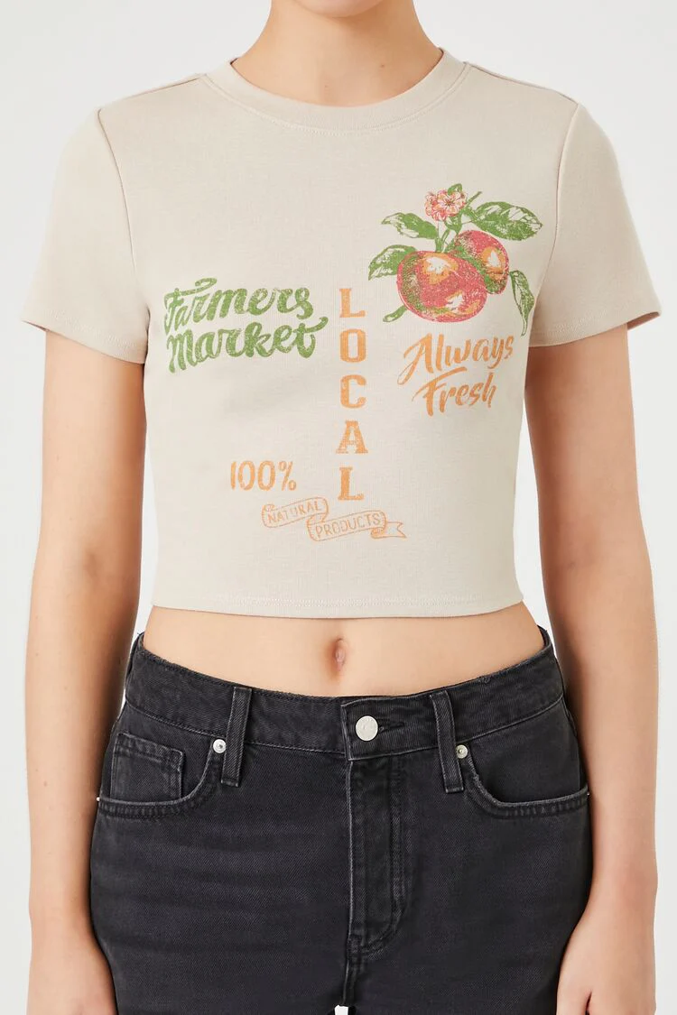 Farmers Market Graphic Baby Tee - Image 5