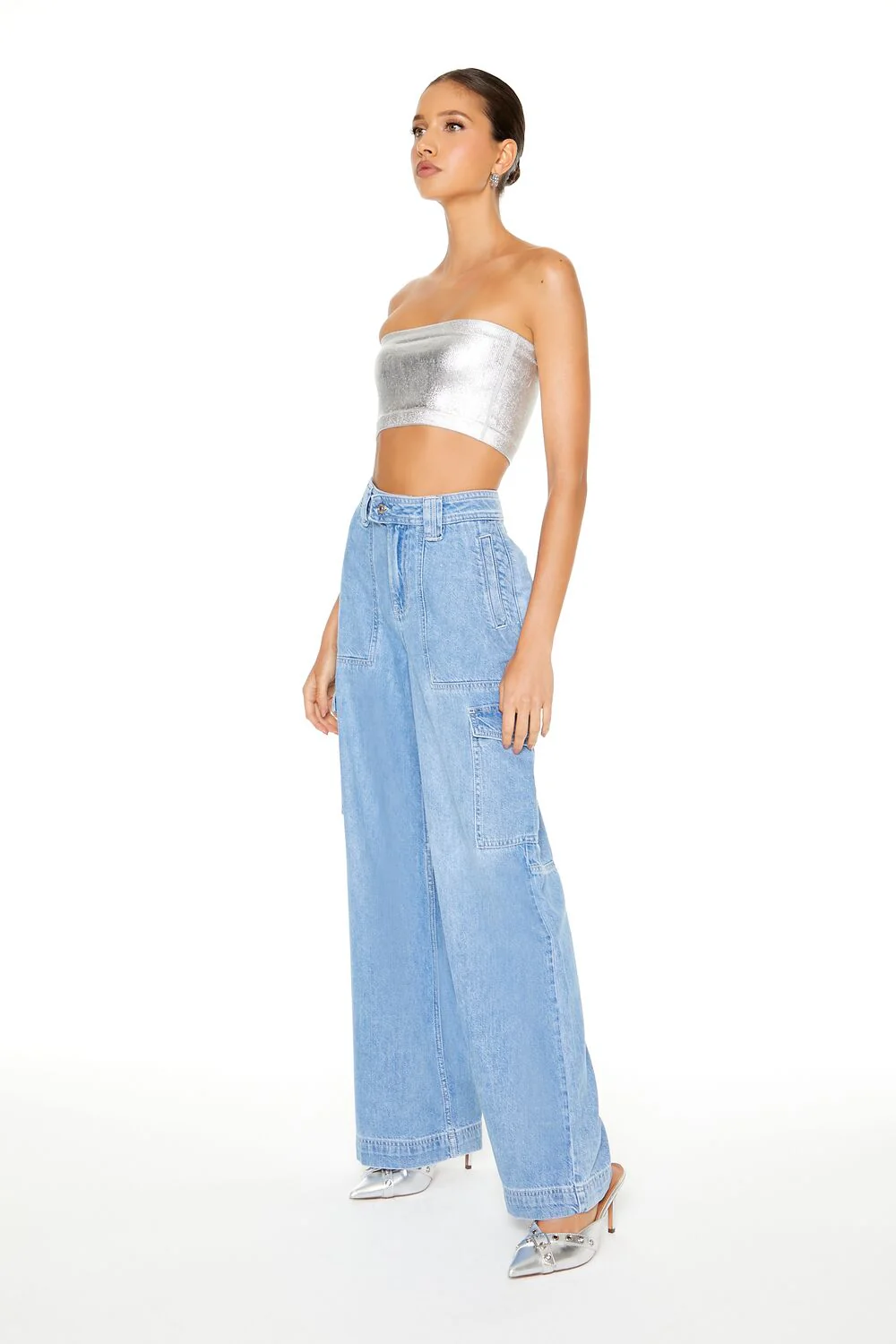 High-Rise Cargo Flare Jeans - Image 2