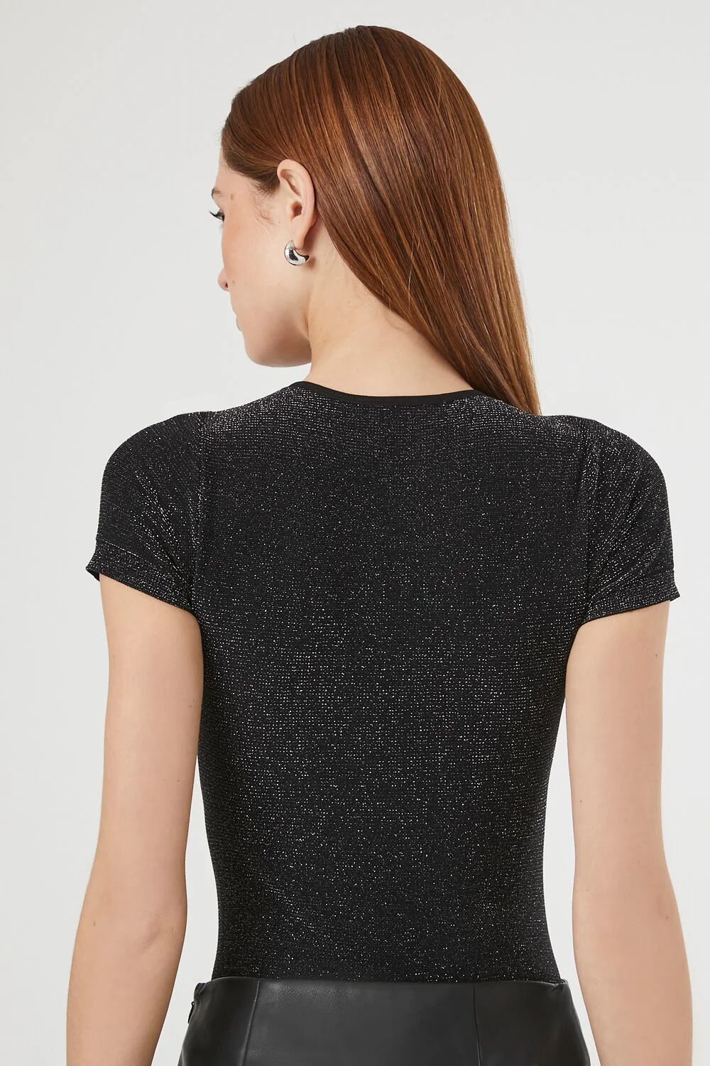Glitter Knit Crew Tee Bodysuit - Image 3