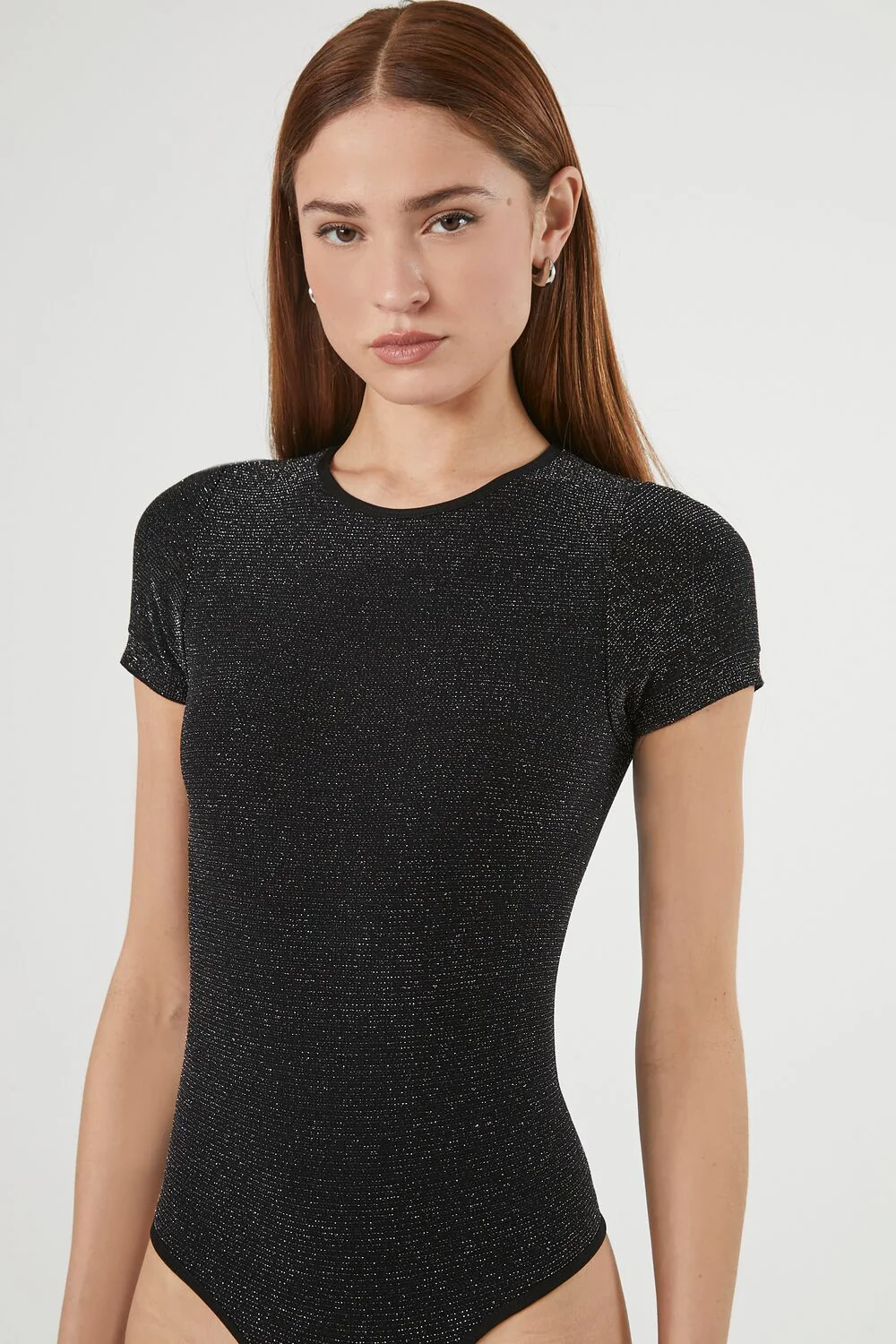 Glitter Knit Crew Tee Bodysuit - Image 5
