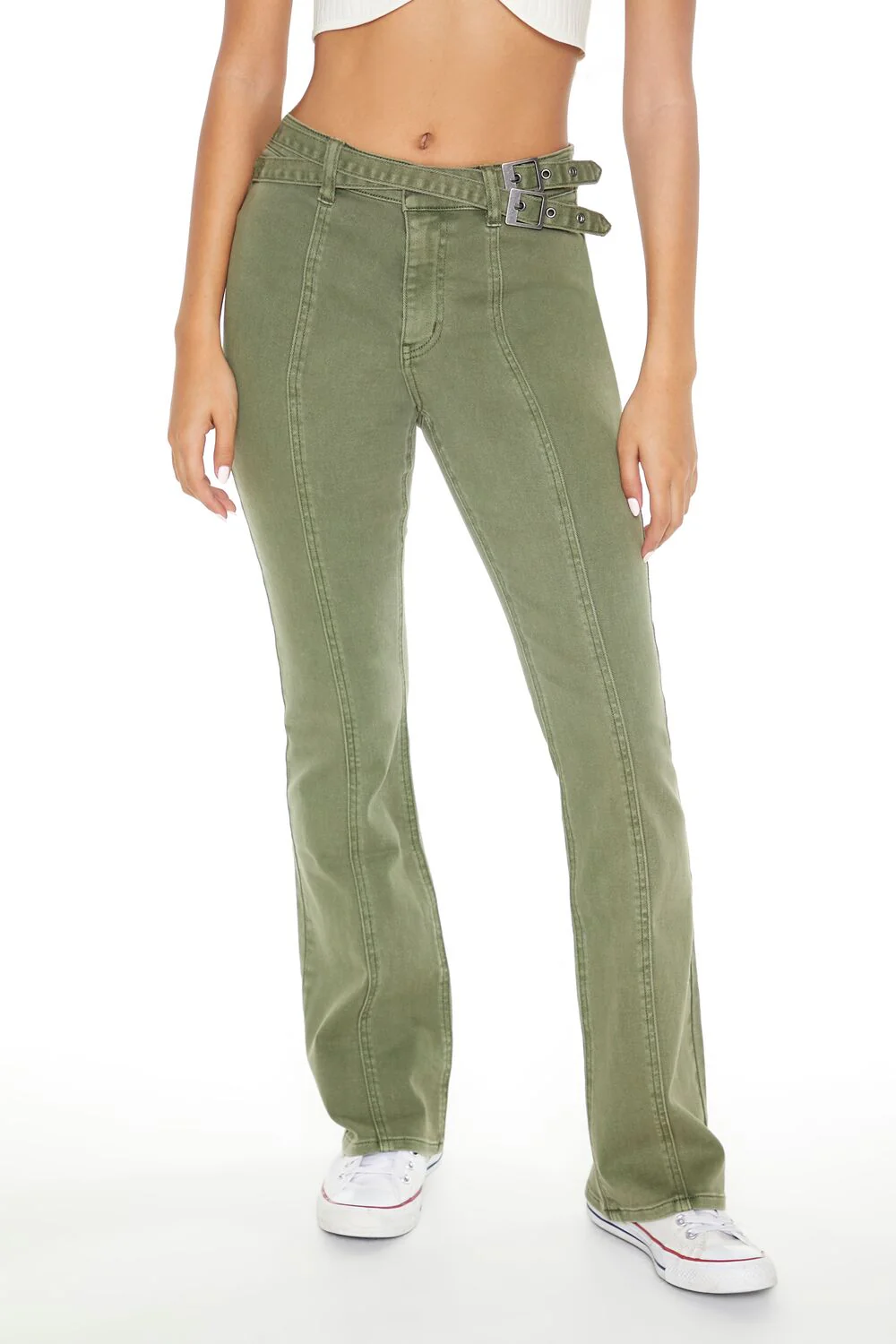 Belted Bootcut Jeans - Image 4