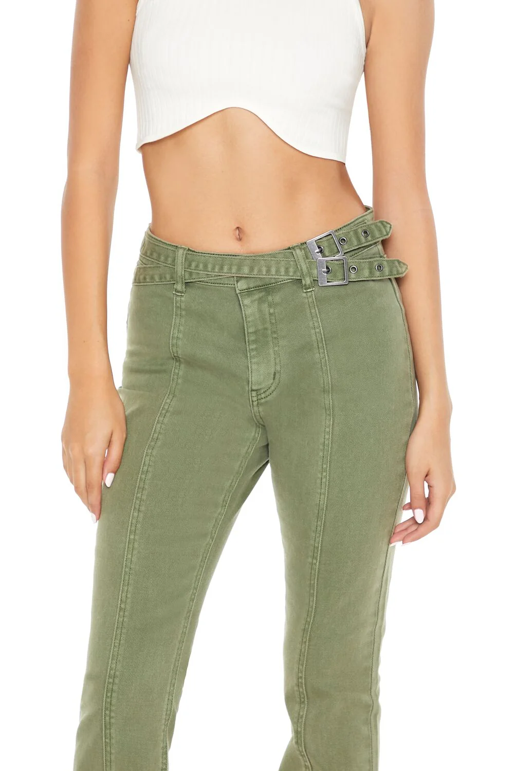 Belted Bootcut Jeans - Image 5