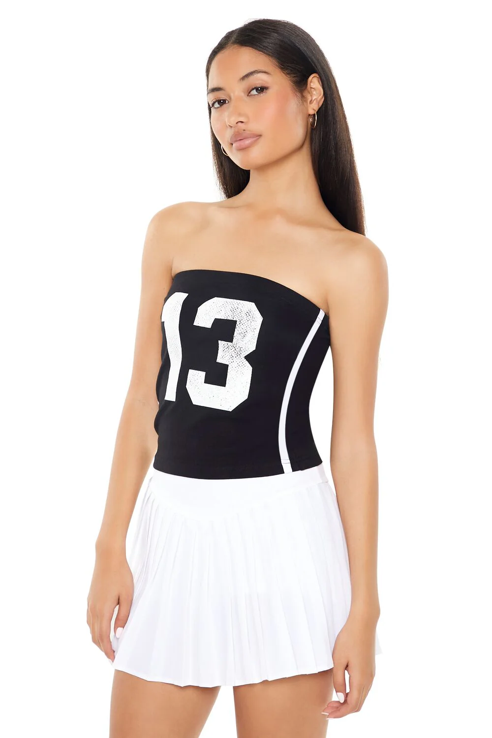 Ribbed Knit Metallic 13 Tube Top - Image 2