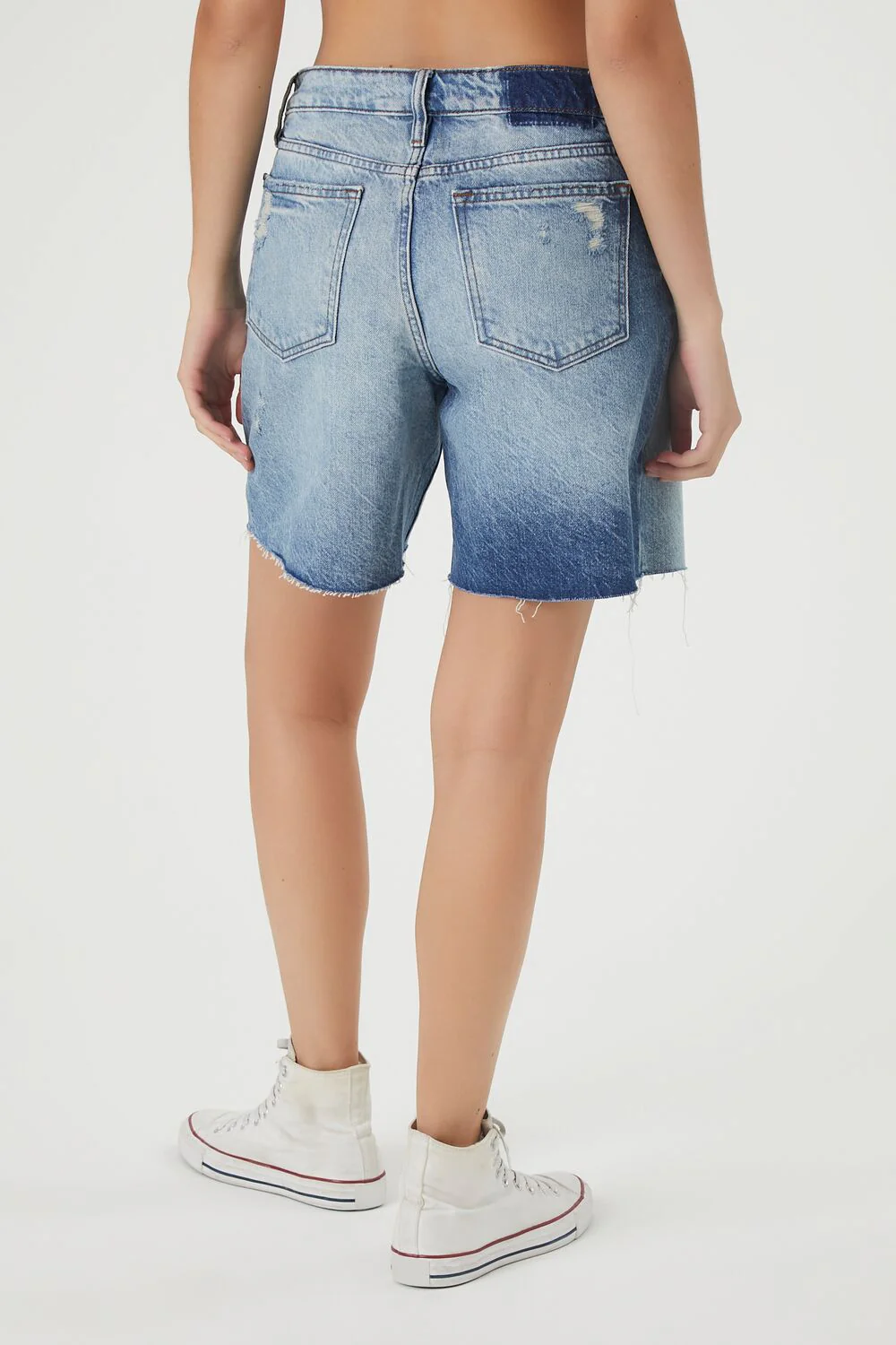 Distressed Denim Bermuda Shorts - Image 4